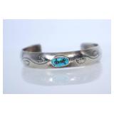 Collectors: Sterling Cuff Turquoise Bracelet