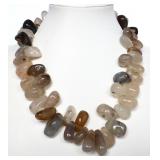 Natural Agate Petal Drop Necklace