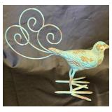 Blue Metal Bird Sculpture