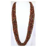 Vtg Navajo or Zuni Glass Seed Bead Necklace