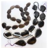 Large Size Natural Agate Slice & Smokey Quartz