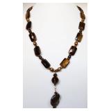 mRm: Tigers Eye & Ammonite Pendant Necklace