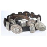 Hand Stamped Sterling Concho Belt