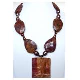 mRm Natural Agate, Pearls & Copper Patina Pendant
