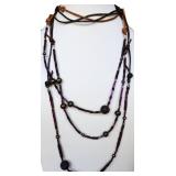 3-Strand Leather & Agate Druzy Layering Necklace