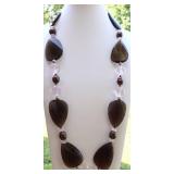 Smokey Quartz, Bronze Pearl & Rose Quartz Necklace