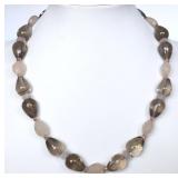 Smokey Quartz and Rose Quartz Necklace