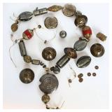 Giant Glass and Tribal Bead Art Necklace