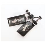 Vtg Siam Sterling Neillo Screw Back Drop Earrings