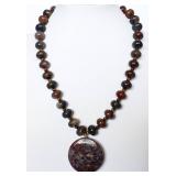 Rare Pietersite Necklace With Sterling Clasp