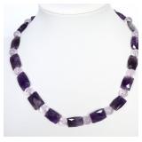 Natural Amethyst Multi-Shape Beaded Necklace
