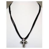 James Avery Vintage Retired Puff Cross Necklace