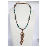 Turquoise Cholla and Copper Necklace