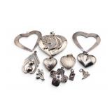 Vintage 925 Mixed Heart Pendants and Charms- 57g