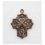 Vintage Sterling Silver 4-Way Devotional Cross