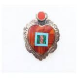 Sacred Heart Inlay Pendant