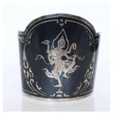 Siam Sterling Nielloware Wide Cuff Bracelet-46g