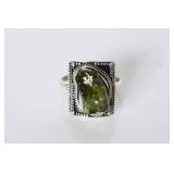 Arisan Stelring Silver Raw Peridot Statement Ring