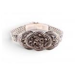 Vintage Thai Sterling  Floral Repousse