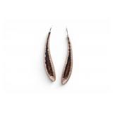 Sterling 3" Curved Hammered Hollow Drop Earrings