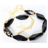 RARE High Polish Large Black Silk Agate Bead