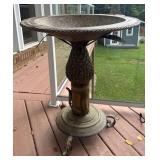 Metal Bird Bath, 31" Tall