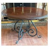 Wood and Metal Round Dining Table