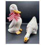 Ceramic Goose Figurine Pair