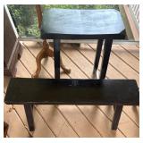 Two Wooden Black Stools