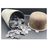 Metal Coin Storage with Coins