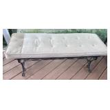 Metal and Upholstered Bench