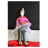Vtg Harlequin Porcelain Clown Doll