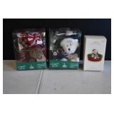 Pair of Boyds Christmas Gift Sets & Hallmark Ornat