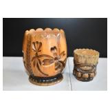 Pair of Wood Carved Candles