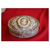 Genuine Incolay Stone Cameo Trinket Box