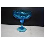 Vtg Indiana Glass Diamond Point Compote