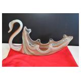MCM Murano Style Glass Swan Bowl