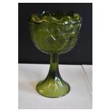 Indiana Glass Duette Scalloped Edge Compote
