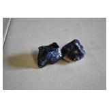 Pair of Raw Purple Sodalite Crystals