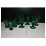 Libbey Dura Tuff Juniper Green Goblets