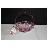 Fenton Purple Glass Scalloped Basket