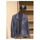 Vtg Blue Jacket With Hatï¿½Medium