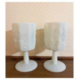 Vtg Milk Glass Gobletsï¿½3ï¿½5.75