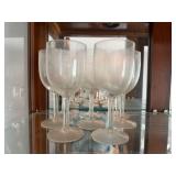 Vtg Etched Glass Stemware Setï¿½6.5ï¿½