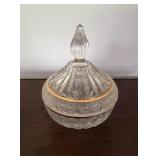 Crystal Covered Dish w/Gold Trimï¿½4.75ï¿½6