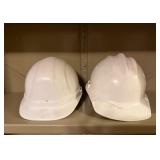 2 White Hard Hats