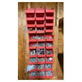 Wall-Mounted Red Bin Organizer