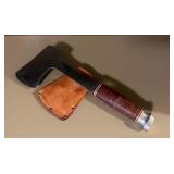 Vtg Leather-Handled Hatchet with Sheathï¿½10.75ï¿½