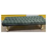 Upholstered Bench w/ Carved Wood Legs