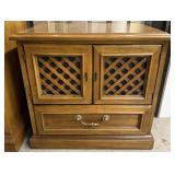 Drexel Wood Side Table w/ Drawer and Cabinet